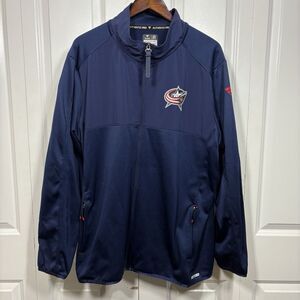 Fanatics Blue Jackets Jacket Men 2XL Navy NHL Authentic Pro Full Zip Warm Up